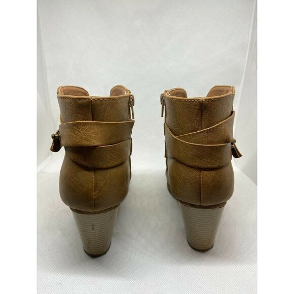 Refresh Women's Camel Leather Booties Size US 10 - Picture 5 of 10